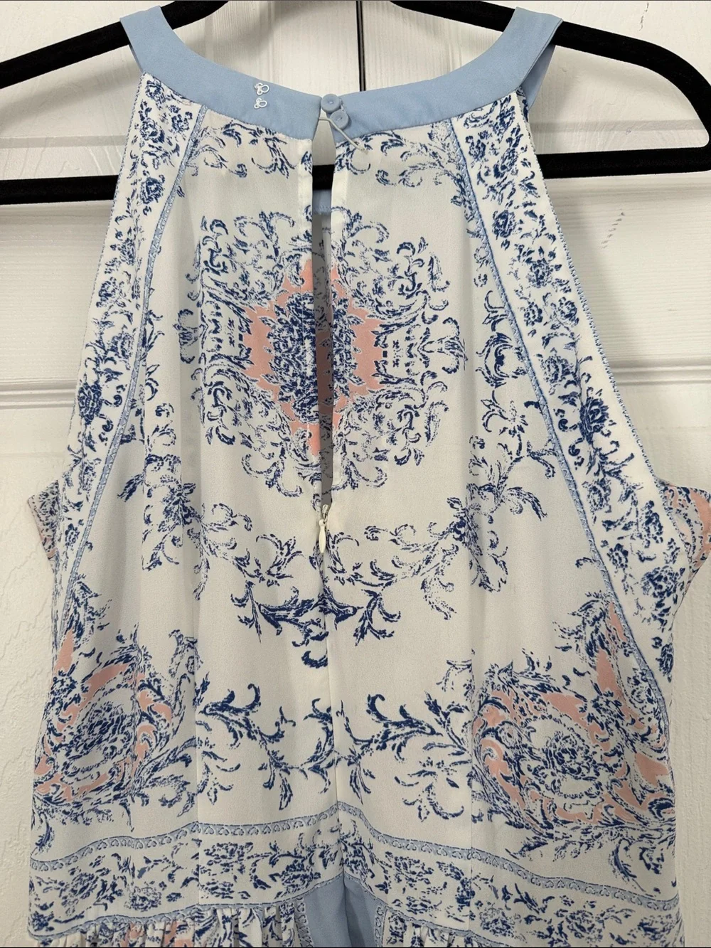 Philosophy Halter Mini Dress size L Baroque Floral Coastal Cottagecore Boho - Picture 5 of 13